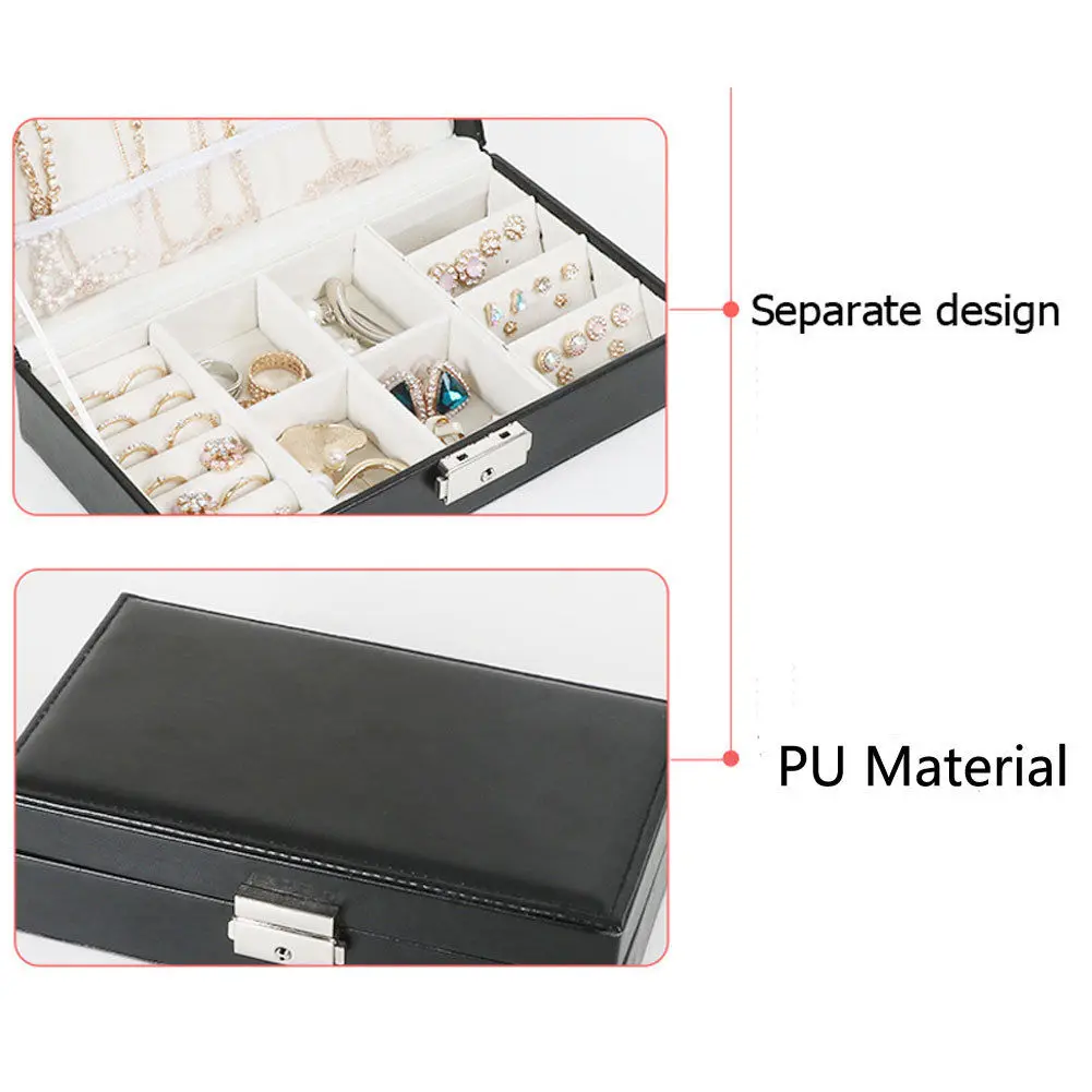 Korean Style Fresh And Simple Girl Earrings Plate Jewelry Box Protable Leather Ring Multi-function Storage | Дом и сад