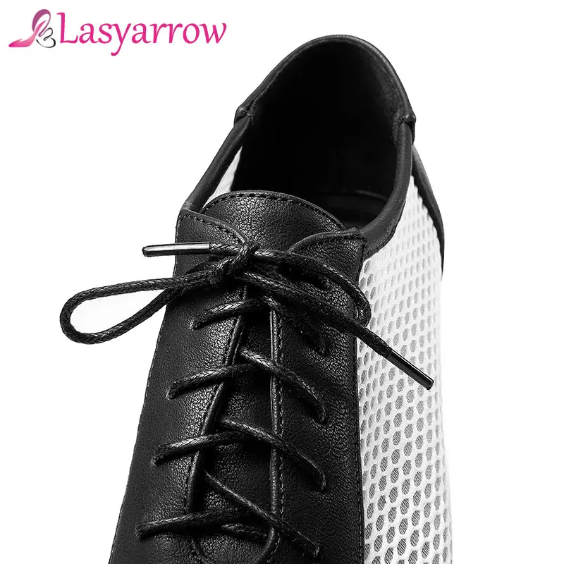 Женские туфли на платформе Lasyarrow Летние Стильные повседневные сетчатые лоферы