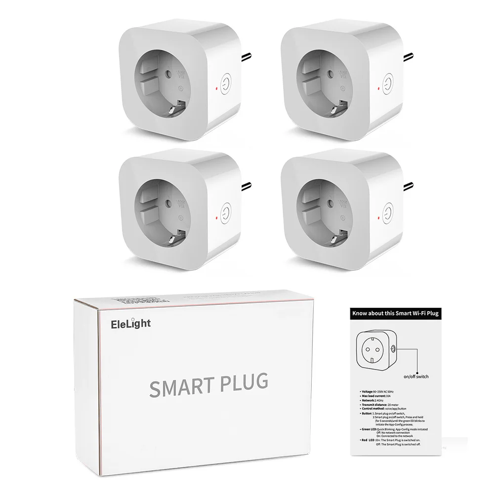 4 шт. Elelight PE1004T умная розетка с пультом дистанционного управления функцией