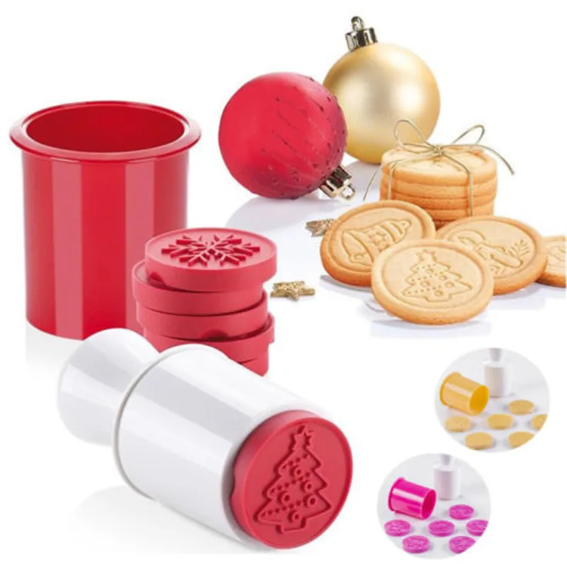 6PCS New Christmas tree Silicone Chocolate Cake Cookie Cupcake DIY Stamp Mould Set | Дом и сад