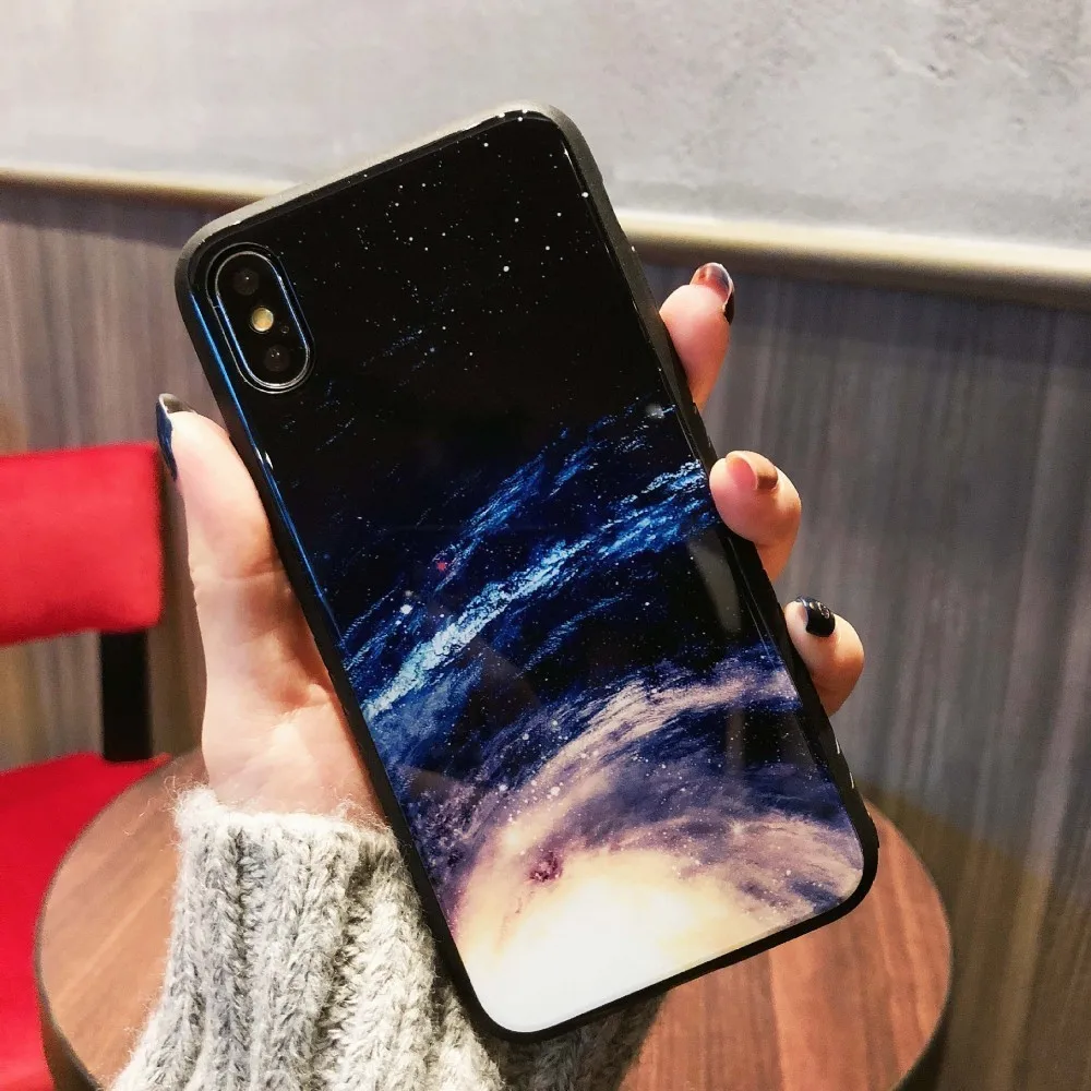 Стекло Телефон чехол для iPhone 7 Мрамор Роскошная Оболочка Чехол Роскошный 6 8 Plus X Xr
