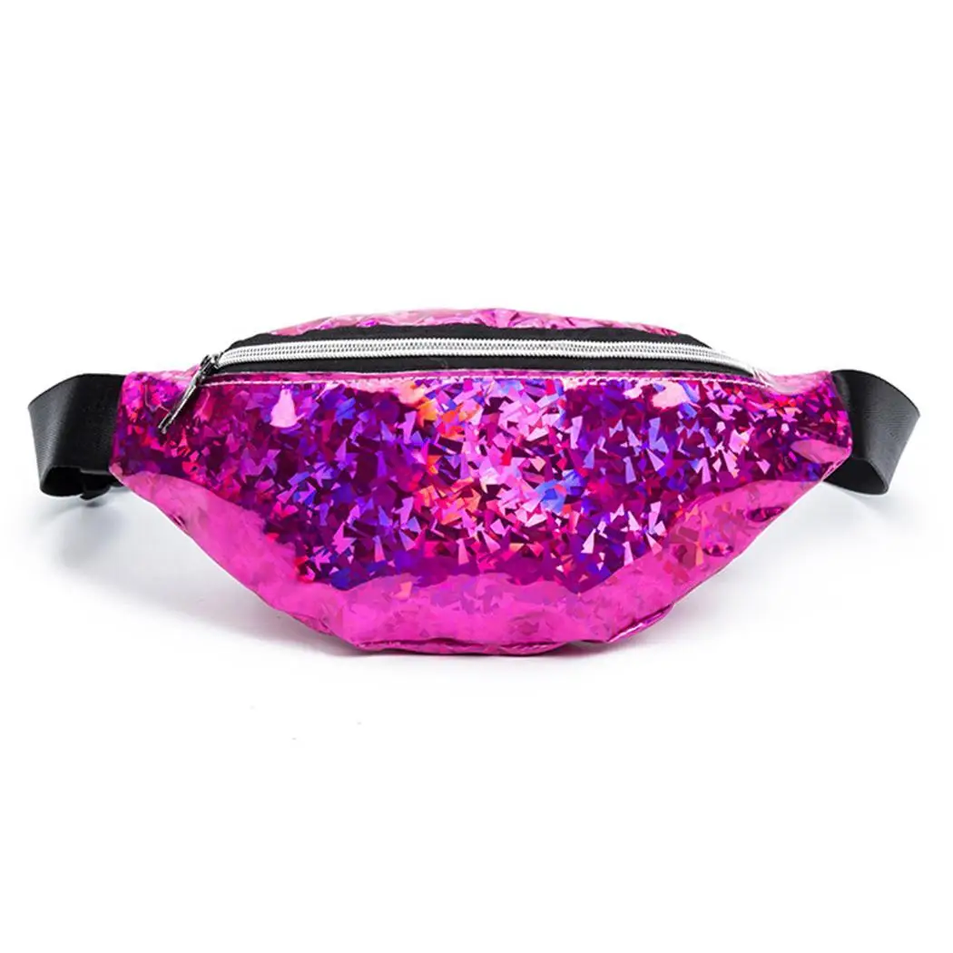 Новая модная женская сумка с блестками на талии молнии Сумка карманами