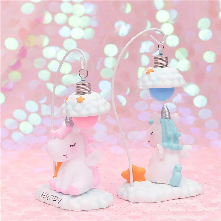 Мультяшная Ночная лампа Единорог романтическая Светодиодный Luminaria куклы игрушка