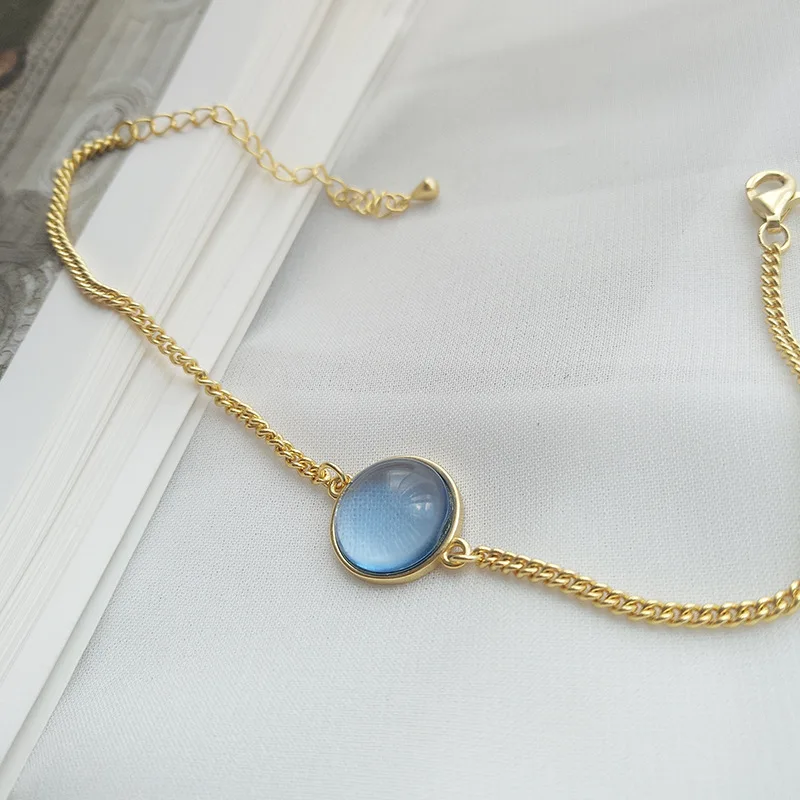 GEREIT 925 Silver Jewelry Blue Crystal Female Charm Fancy Beautiful Bracelet For Women Girls Party Gift Accessories | Украшения и