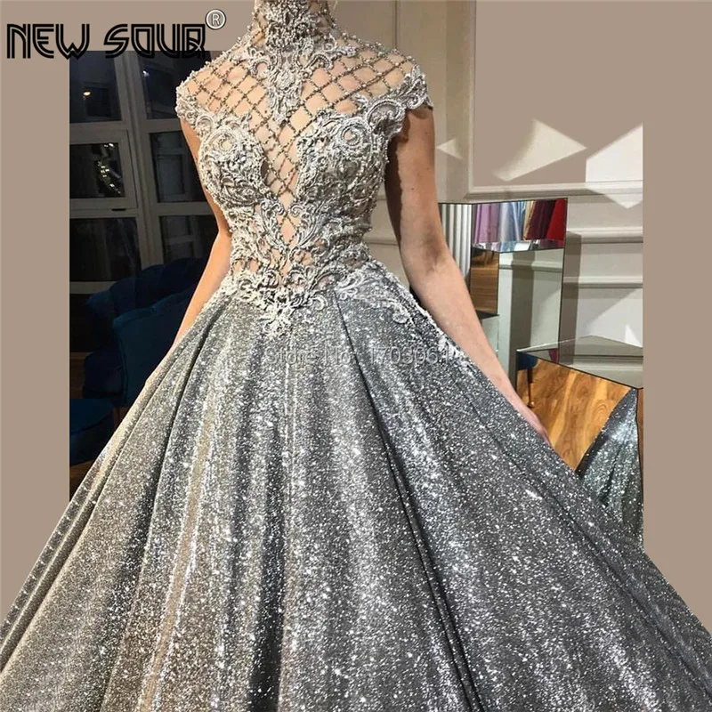 Блестящие Бальные платья женское платье с рукавами крылышками для выпускного