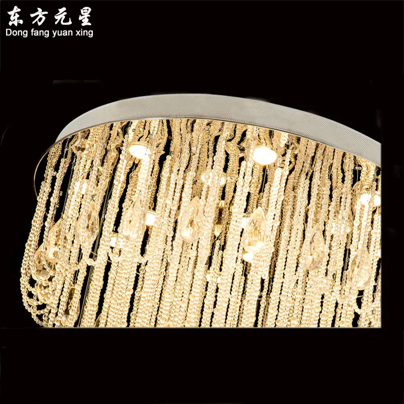 安い Led ランプクリスタルシャンデリアライトスパイラル光沢階段屋内照明デュプレックス建物回転ヴィラ長さつりランプ