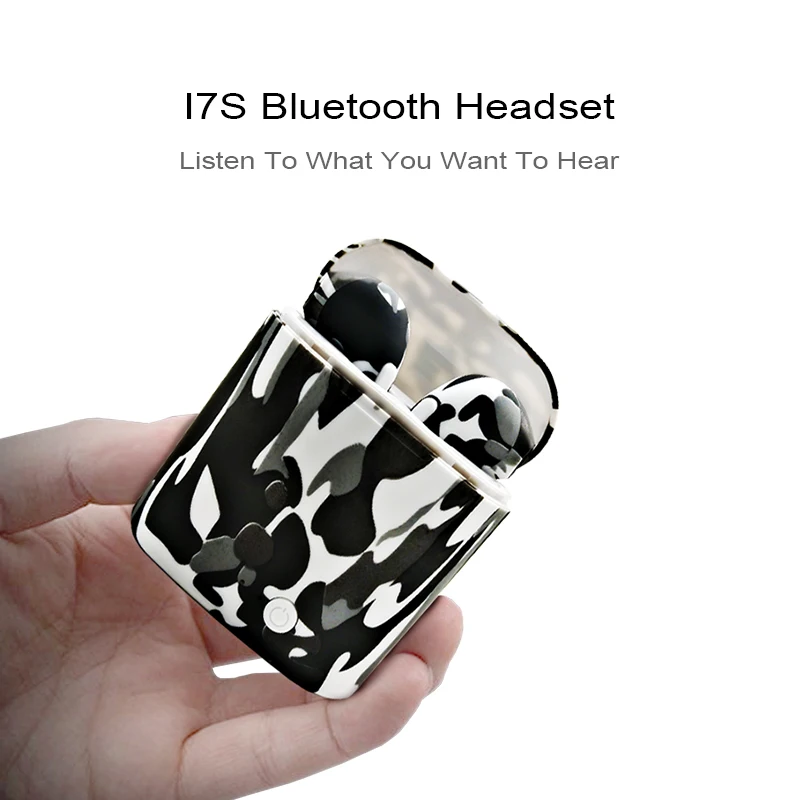 I7S TWS камуфляжные наушники беспроводные Bluetooth Двойные для близнецов
