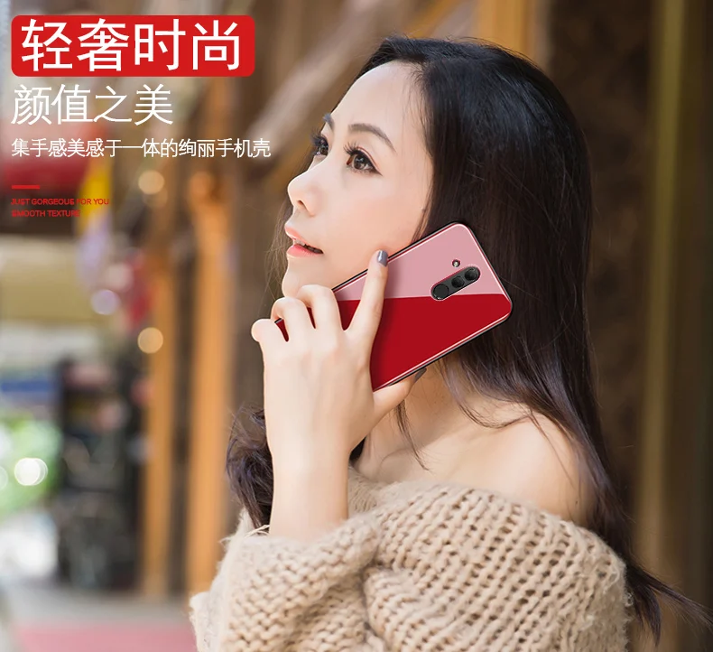 Чехол из закаленного стекла для Huawei Mate 20 Lite жесткая задняя крышка мягкий