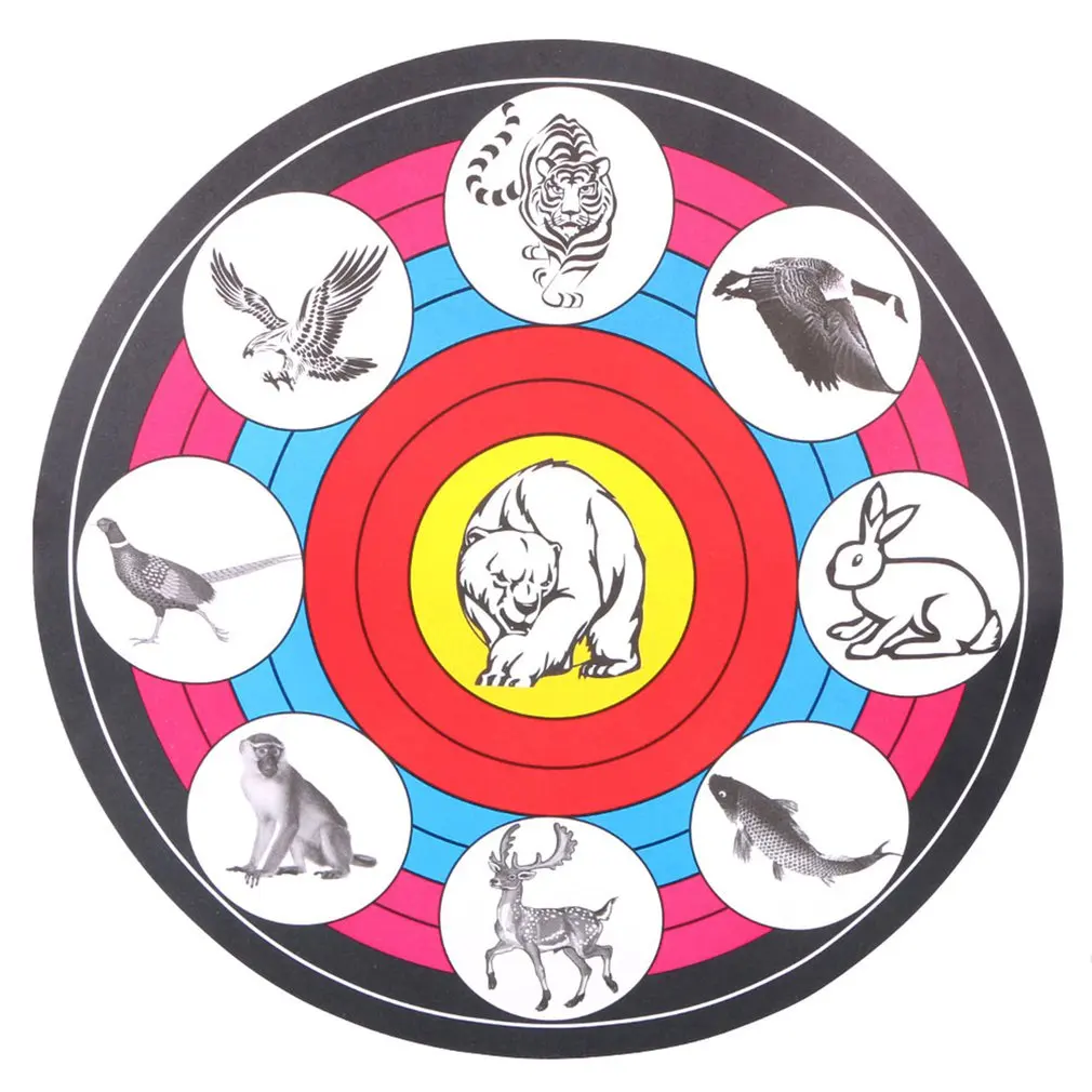 10 PCS 40CM Diamter Shooting Target Animal Sheet Practice Hunting Paper Portable Competition Training Accessories | Спорт и