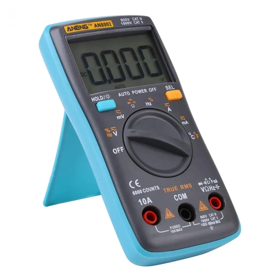 Высокая точность AN8002 True RMS цифровой мультиметр AC/DC Напряжение Ток Ома метр 6000