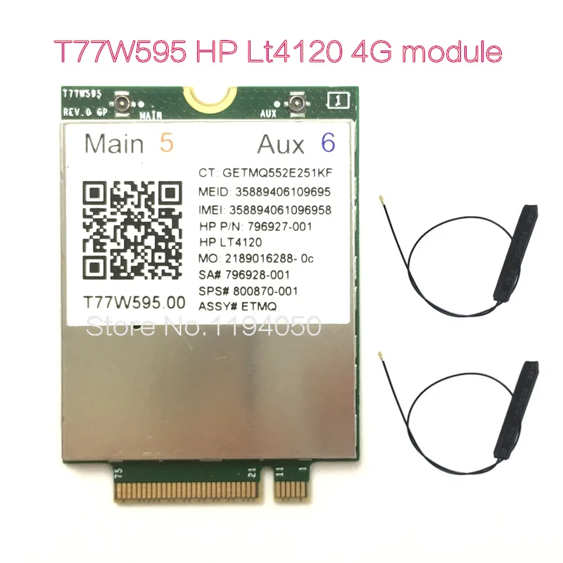 Lte para hp Modem Wdxun Snapdragon Lte T77w595 796928-001 4g Wwan M.2 300mbps Elite x2 840 g3 850 640 650 G2. Lt4120 x5