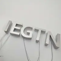 custom 3D Stainless Steel advertising Letters LED Backlit Halo lit wall signage