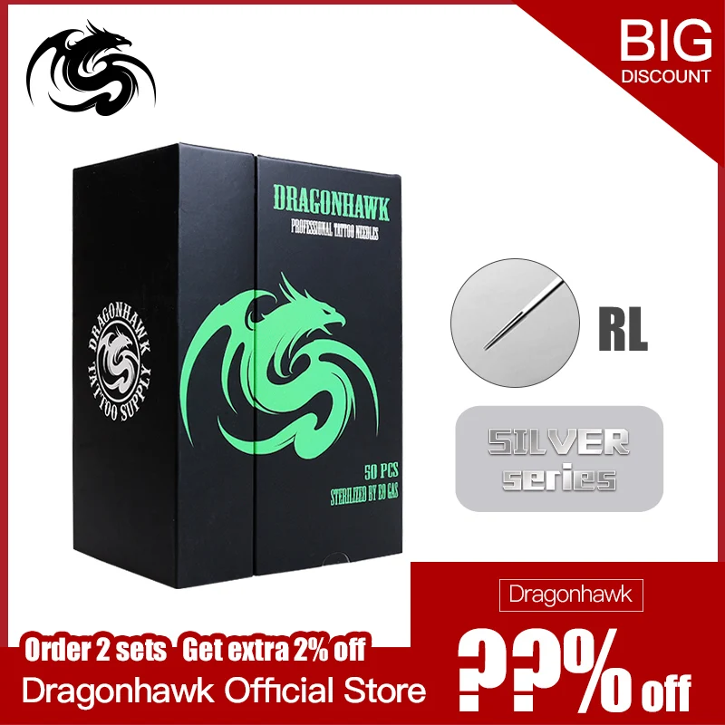 Одноразовые стерилизованные серебряные иглы для татуировок RL 50 шт. круглая