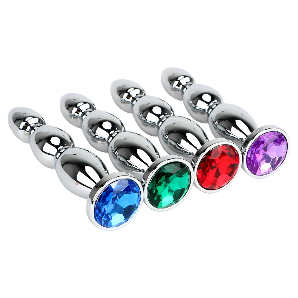 VATINE Big Size Jewel Anal Plug Metal Beads Prostate Massage Long Butt Sex Toys for Women and Men Adult Product | Красота и здоровье