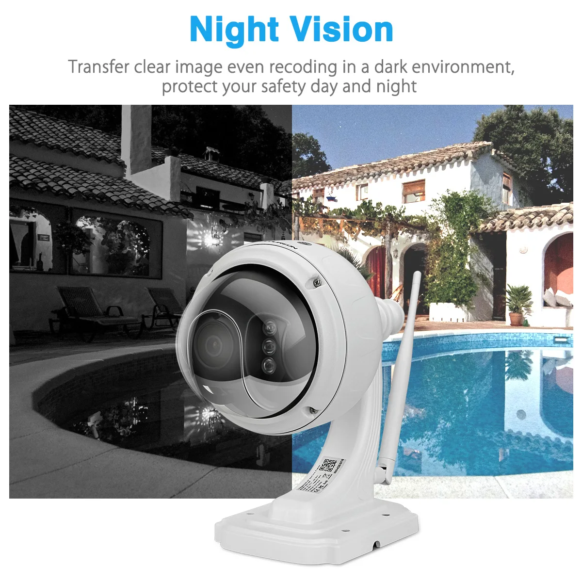 Floureon 1.3MP 960P WiFi Беспроводная CCTV камера IP66 наружный потолочный купольная