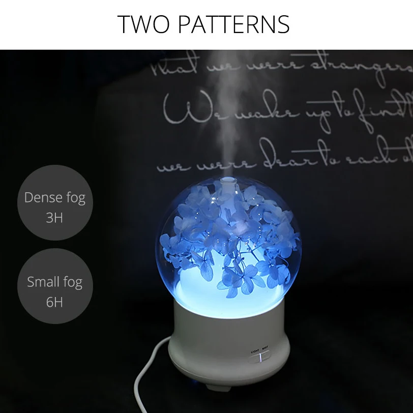 EAS-Us Plug Gift Preserved Fresh Flower Essential Oil Aroma Diffuser Ultrasonic Humidifier With Changing Night Light Beautiful | Бытовая