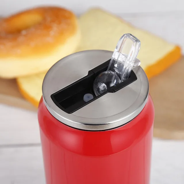 20pcs 11oz 17oz Soda Cans Straws Cups Thermos Flask Double Walled Stainless Steel Vacuum Insulated mugs with Flip up Straw | Дом и сад