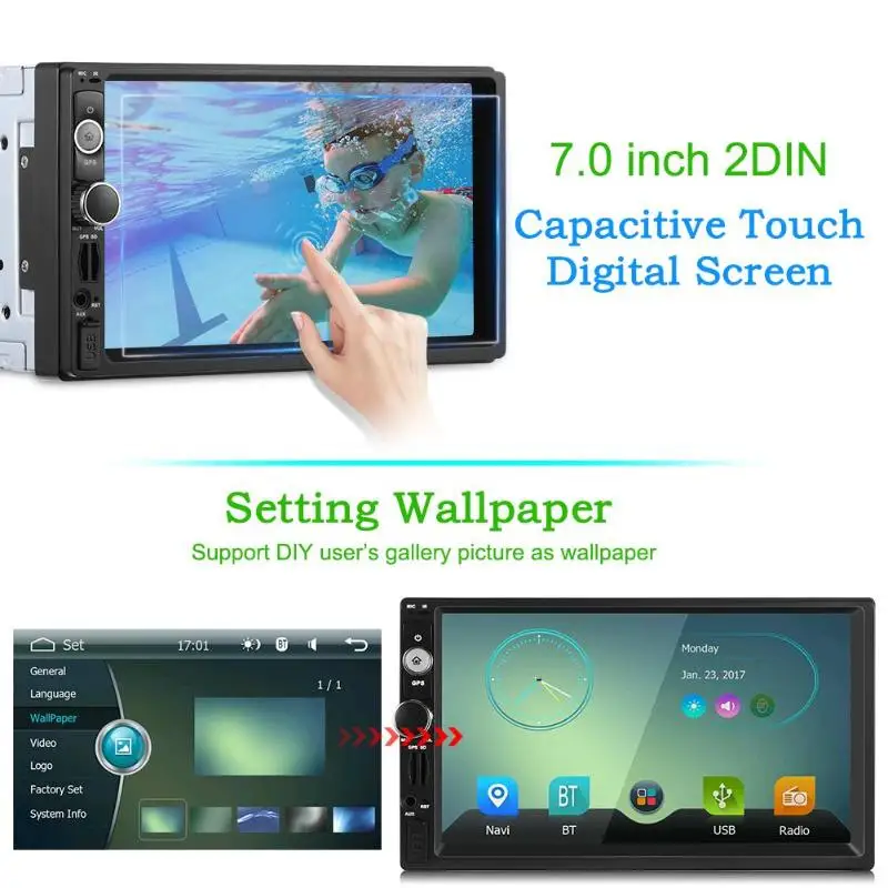 5202 7 0 дюймов 2Din RAM6688 автомобильный стерео MP5 плеер GPS Navi RDS AM FM радио WiFi BT4.0 USB нет