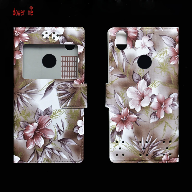 Чехол книжка dower me из искусственной кожи с красочными цветами для смартфона Fly Photo