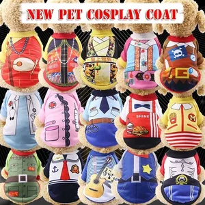 Косплей мультфильм собака одежда для маленьких собак Зима Французский бульдог пальто собака Хэллоуин костюм чихуахуа