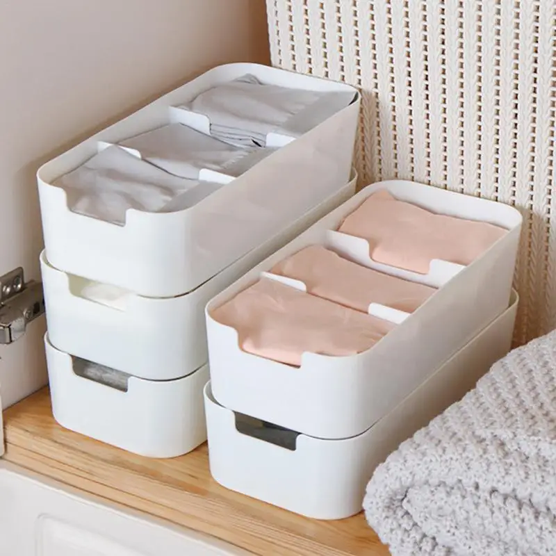 Домашняя Штабелируемая коробка для хранения нижнего белья облегающая одежда