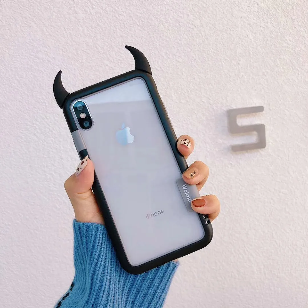 Новый Модный чехол для телефона с 3D рогом демона Iphone 6 S 7 8 Plus XS XR мультяшная