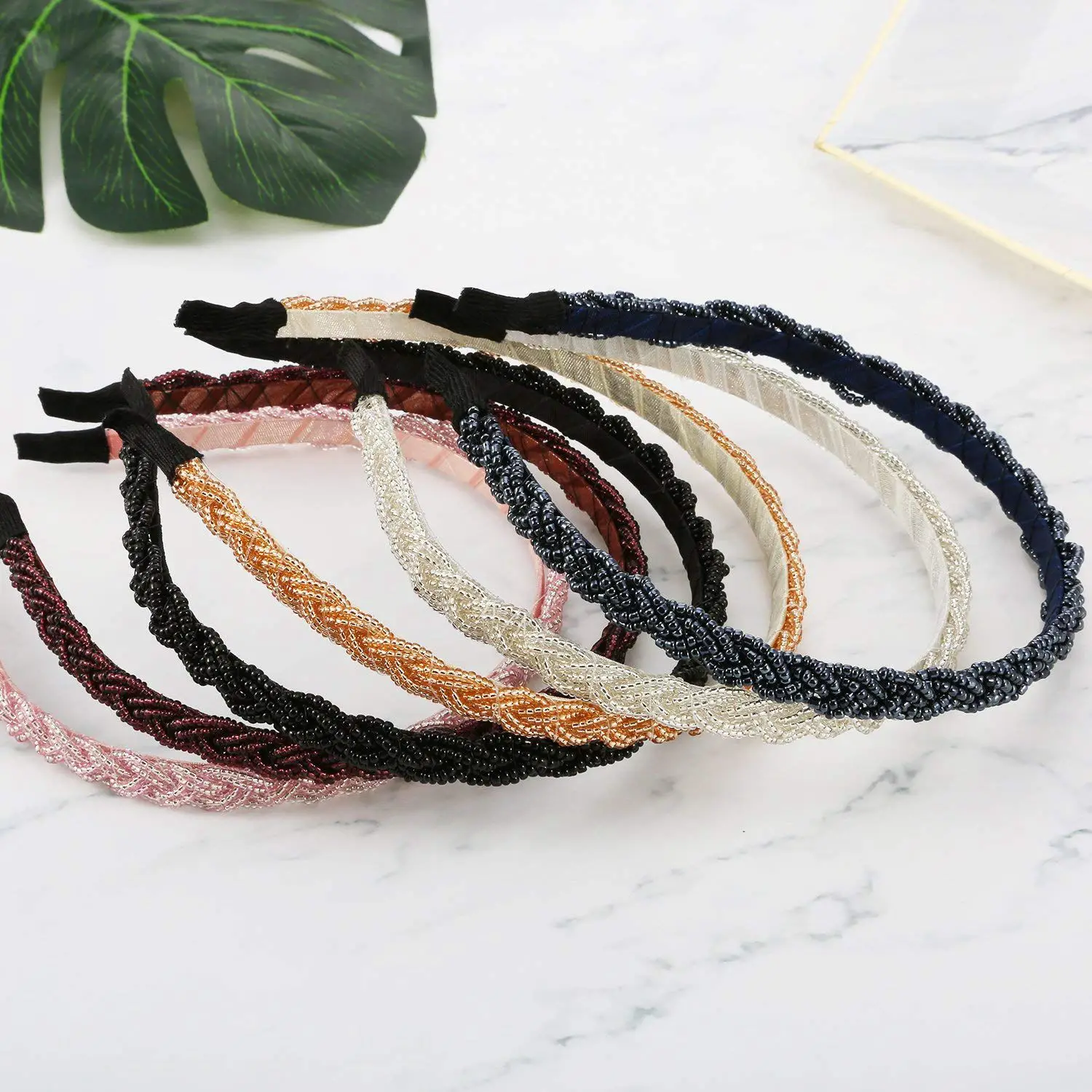 6 Pieces Beaded Hair Hoop Headband Bead Band Women Girls Accessories | Украшения и аксессуары