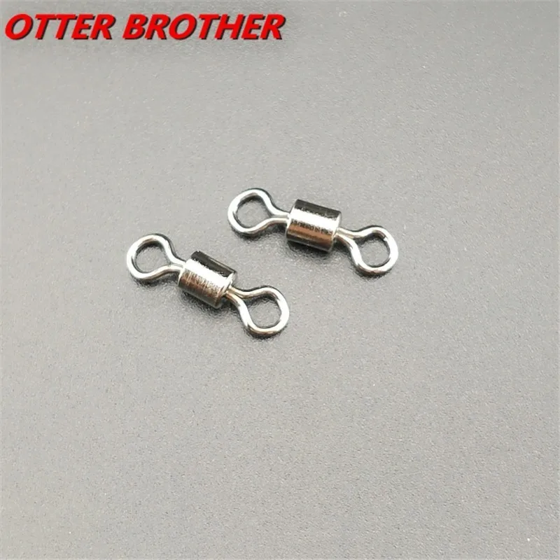 50PCS Fishing Ball Bearing Rolling Swivel Solid Rings 2#4#6#810#12#14# Shape Stainless Steel Connector Lures Fishing Tackle