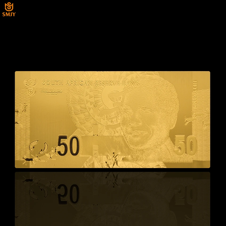 Лучшая цена для африканских золотых банкнот 2014 ЮАР 50 Rand реплика в 24K 99.9% золотые