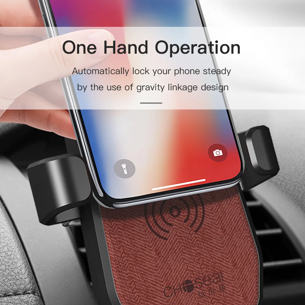 CHOSEAL 10 Вт Qi автомобильное беспроводное зарядное устройство для iPhone Xs XR X8 Быстрое