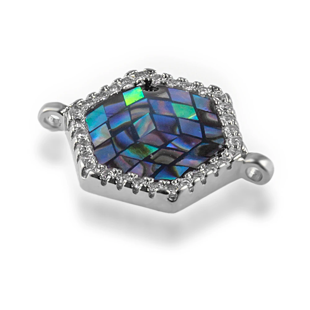 20*14mm Pentagonal High Quality DIY Bracelet Jewelry Accessories Making Necklace Pendant Connector Abalone Shell Copper Zirconia | Украшения