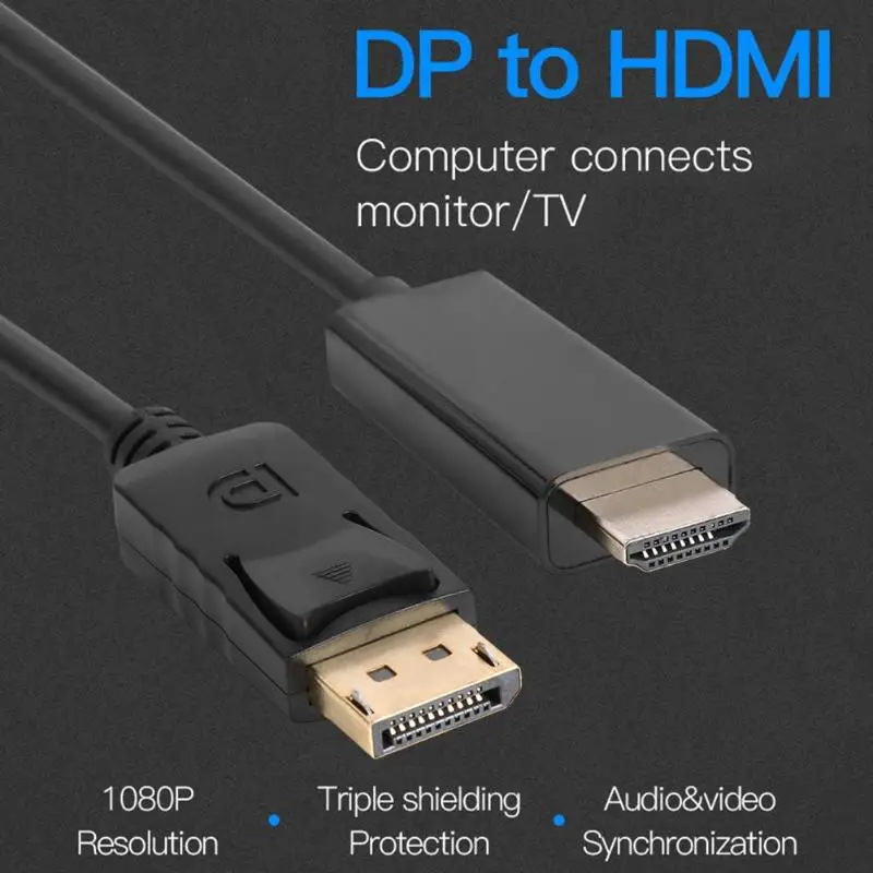 Vanpower цифровые кабели 1 8 м порт дисплея к HDMI кабелю позолоченный 1080P Адаптер DP