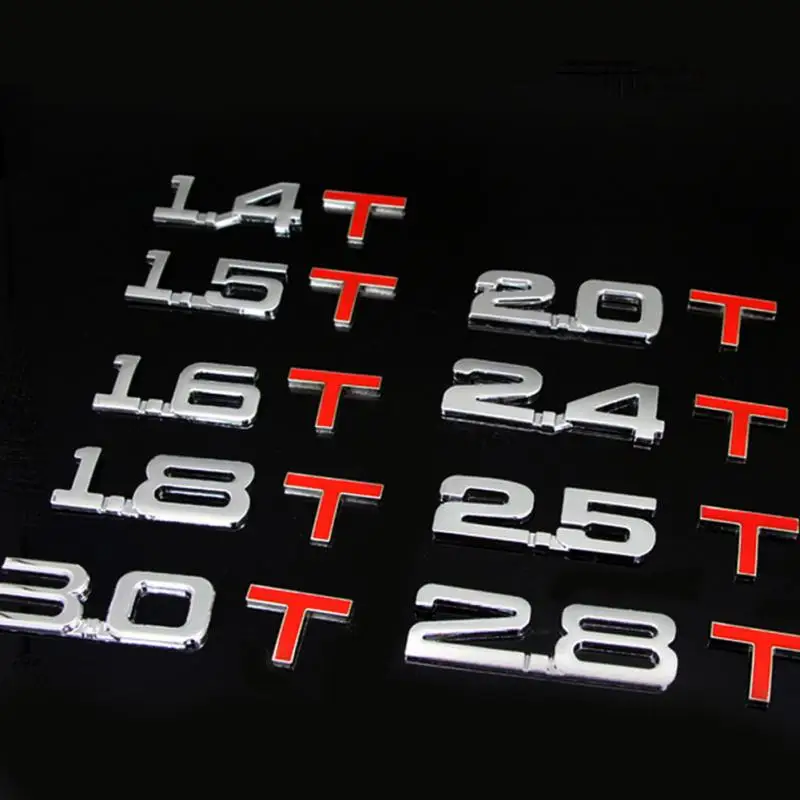 Металлический 3D 1,4 1,5 1,6 1,8 2,0 2,2 2,4 2,5 2,8 3,0 с логотипом автомобиля задний багажник эмблема хвостовая часть украшения знак наклейка Объем двигателя