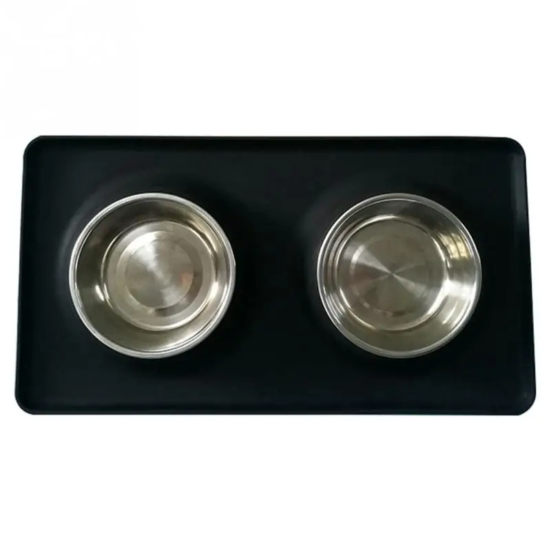 Двойная миска для собак из нержавеющей стали дорожный Фидер кормления воды