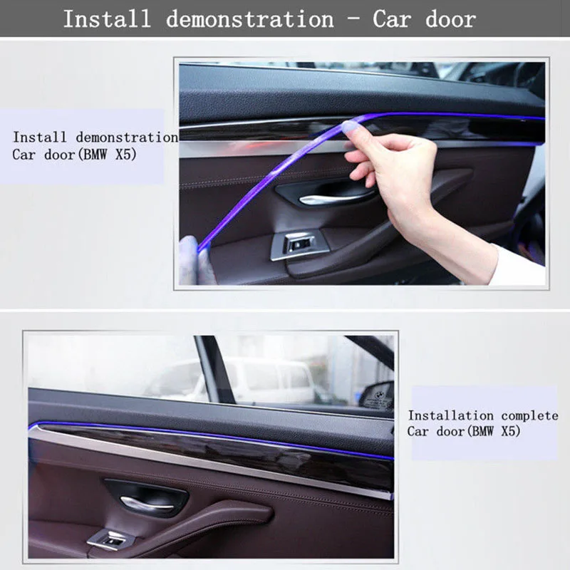 2 м 12 в 50 5000 Гц холодный фиолетовый цвет Интерьер автомобиля декоративный свет