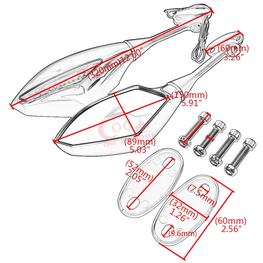 Мотоцикл светодиодный индикатор Сигналы поворота обтекатель зеркала заднего