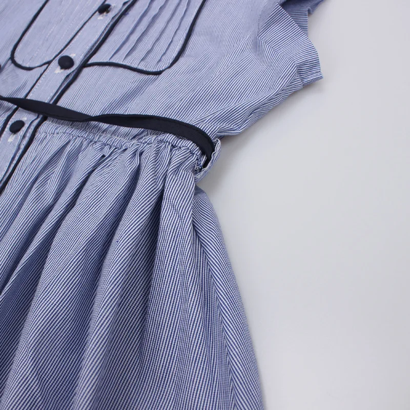 shirt style striped dress age for 2 -8 yrs little girls sleevless summer clothes cute princess costume baby chiffon frocks | Детская