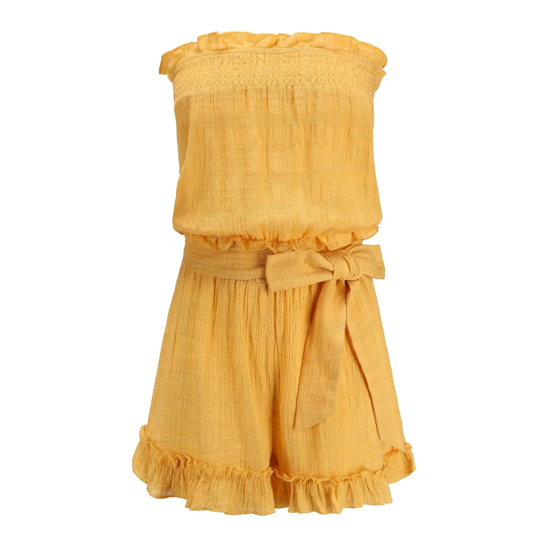 Лето 2019 г. модные женские туфли без бретелек Playsuit полосатый Комбинезоны для