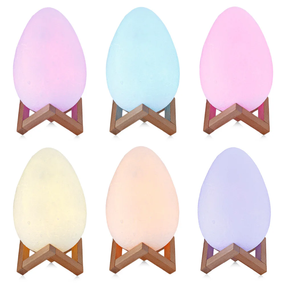 3d Printing Egg Shape Light 16 Colors Usb Night Lamp With Battery Remote Control For Bedroom Living Room Party | Освещение