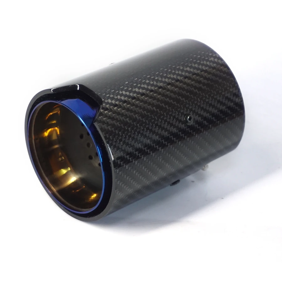 

67MM INLET Car Exhaust pipe Grilled Blue Style Real Carbon Fiber Glossy For M Performance M2 F87 M3 F80 M4 F82 F83 M5 F10 M6