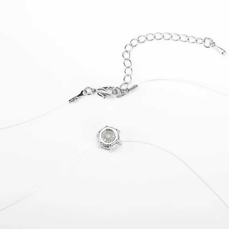 Ожерелье чокер с невидимой линией рыбы ожерелье кристаллами кулоны для женщин