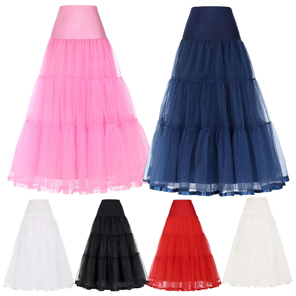 Винтажная Женская Тюлевая юбка кринолин длинный свадебный подъюбник свадебные