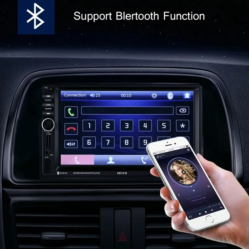 7 дюймовый автомобильный стереопроигрыватель с Bluetooth GPS навигацией двойной