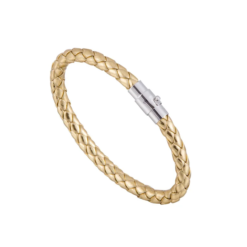 Модный мужской браслет унисекс 1 шт. плетеные кожаные стальные браслеты ручной