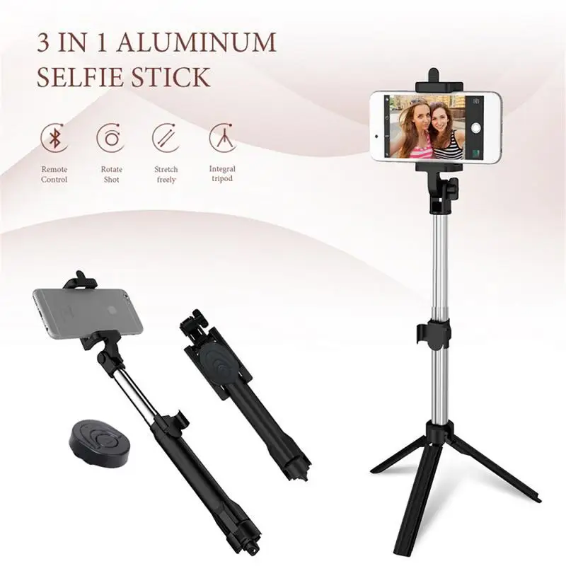 Mini Selfie Stick Extendable Handheld Fold Self-portrait Bluetooth Holder Lightweight Travel Hiking Devices With Tripod Mount |