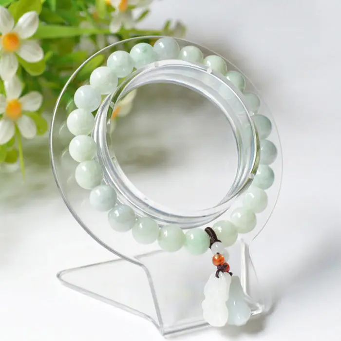 Натуральный нефритовый бусина класса А (нефрит) 8 мм с амулетным браслетом Pixiu |