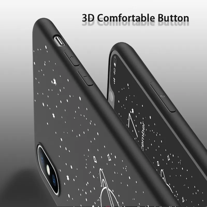 Ottwn чехол для iPhone XR XS X Xs Max 6 6s 7 8 Plus с мультяшным космическим рисунком мягкий ТПУ