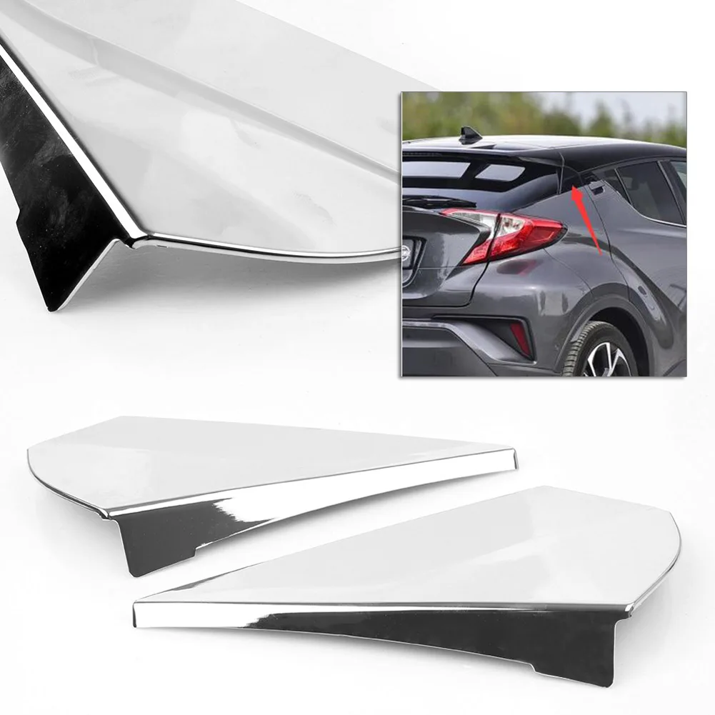 

Chrome Car Rear Tail Side Window Spoiler Cover Trim Protector Decoration for Toyota CHR C-HR 2017 2018