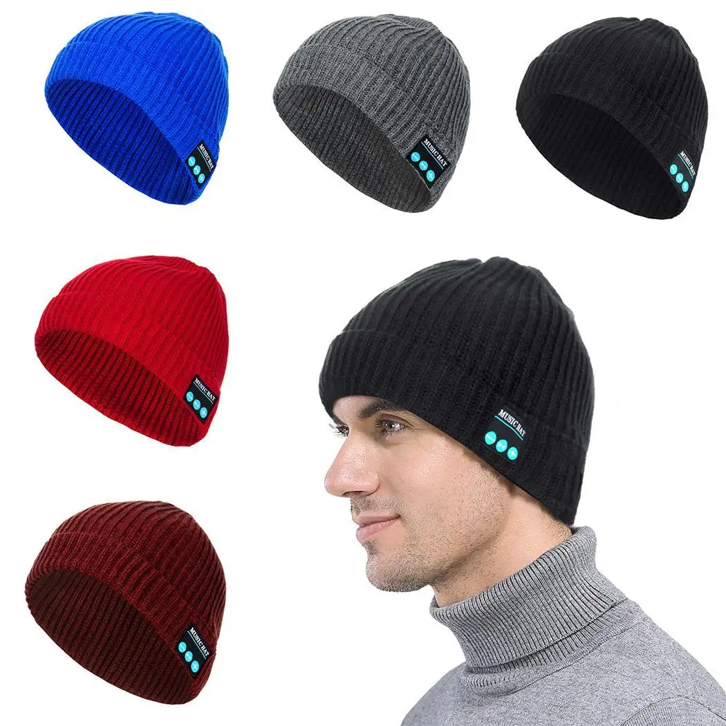 Унисекс мягкие теплые музыкальная Bluetooth шляпка трикотажные 1 м V4.2 шляпа 2 часа с 3 7
