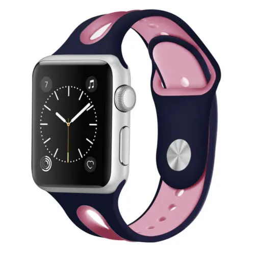 Ремешок спортивный мягкий силиконовый для Apple Watch Band 38 мм 42 40 44 сменный Браслет iWatch